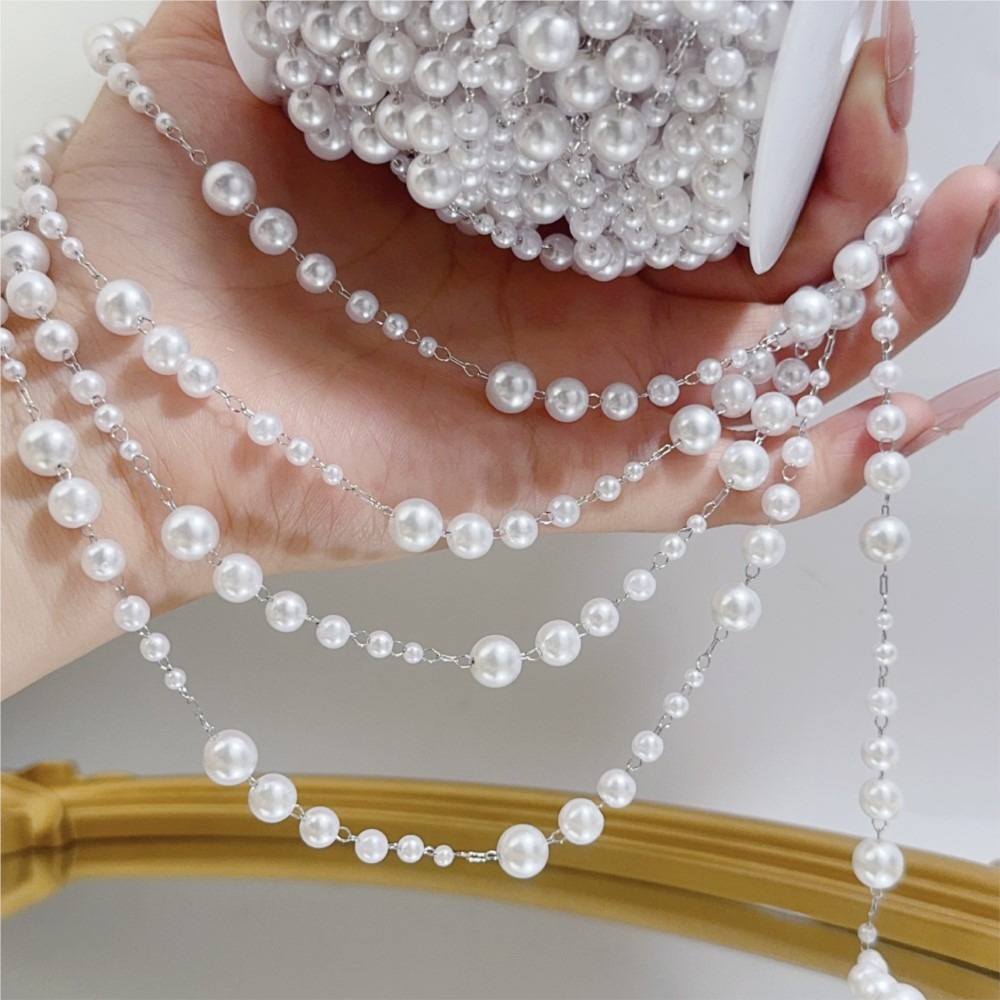 1meter 3-8mm Faux Pearl Beadin - Pearl Trim Chain review and price