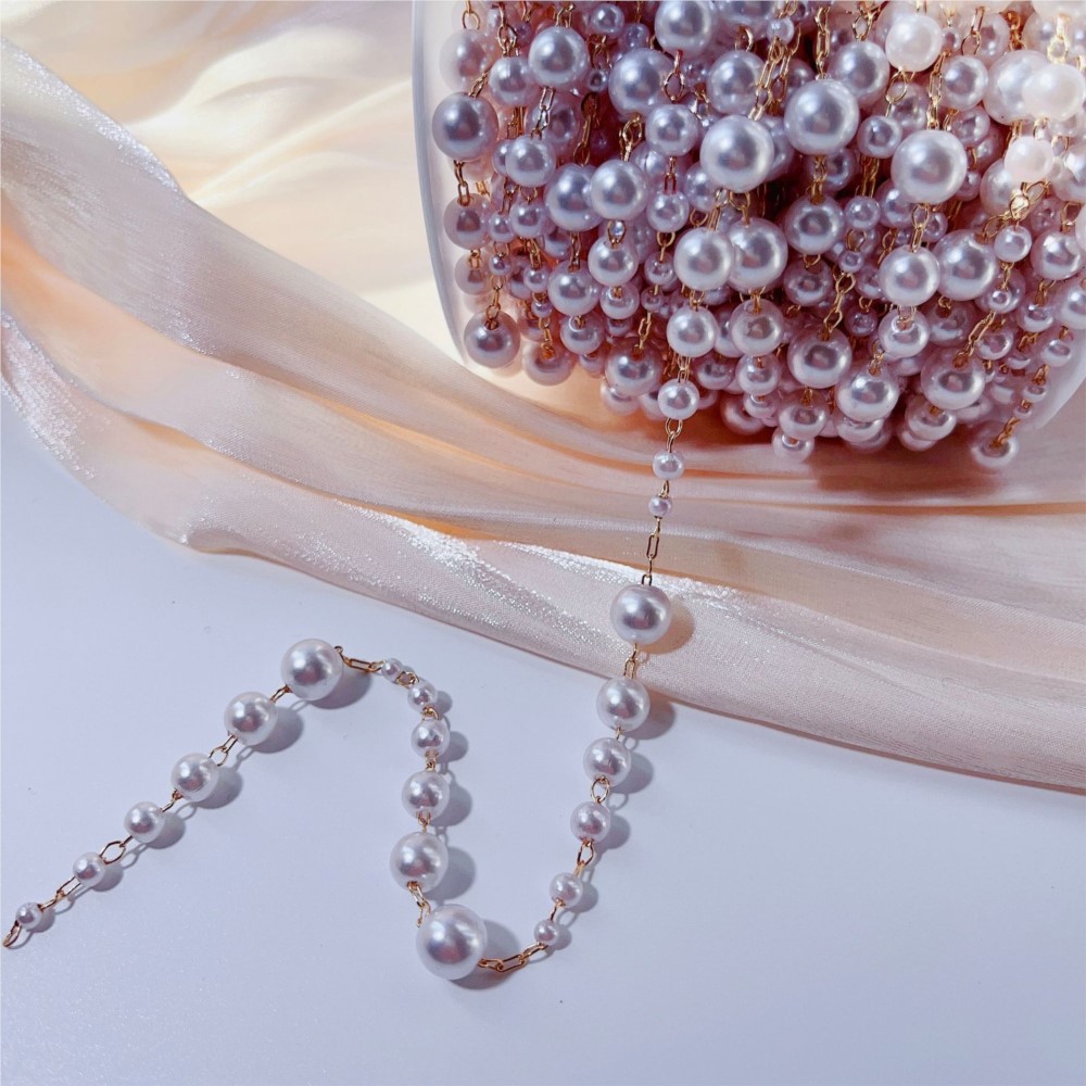 1meter 3-8mm Faux Pearl Beadin - Pearl Trim Chain review and price