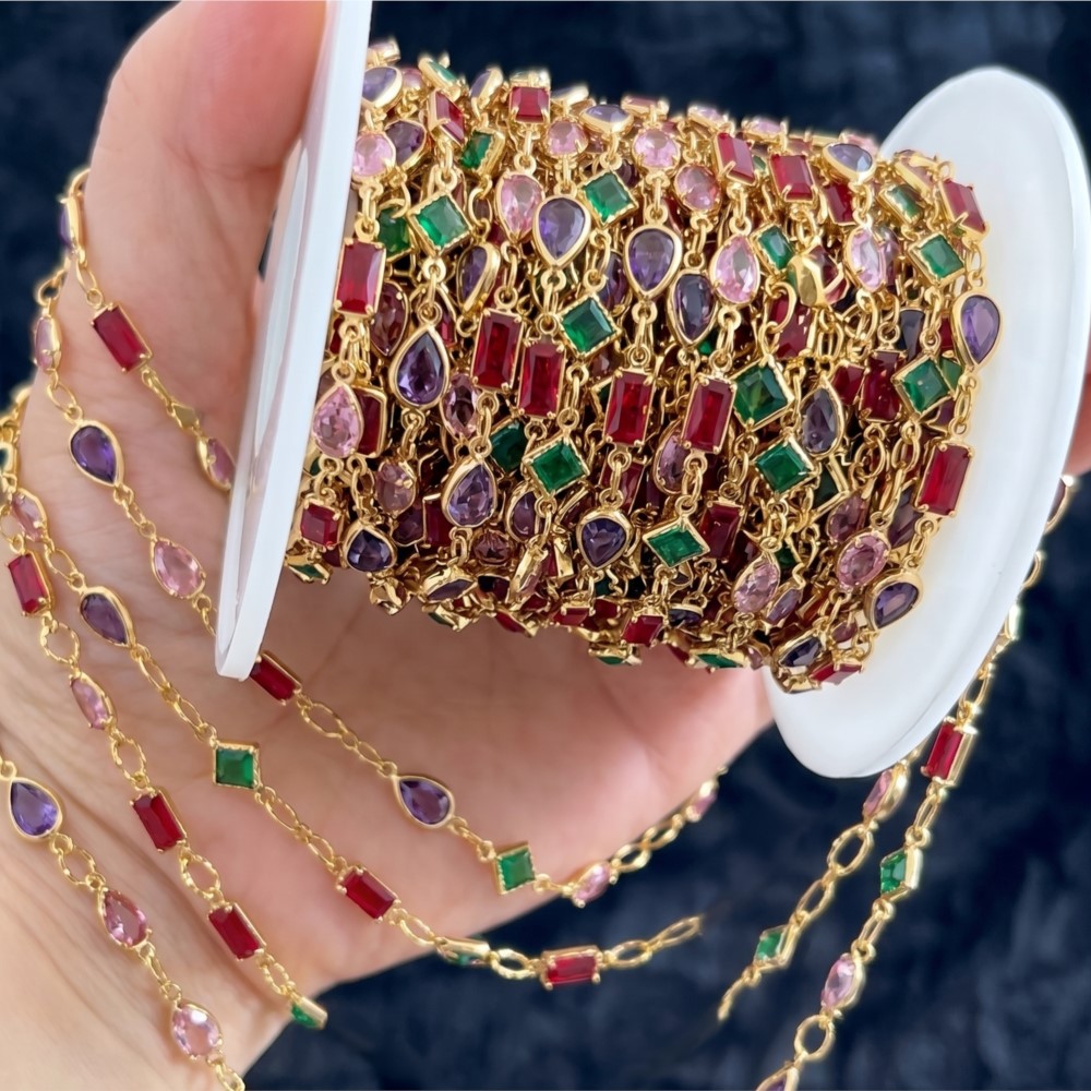 1meter Mix Colored Rectangular - Pearl Trim Chain review and price