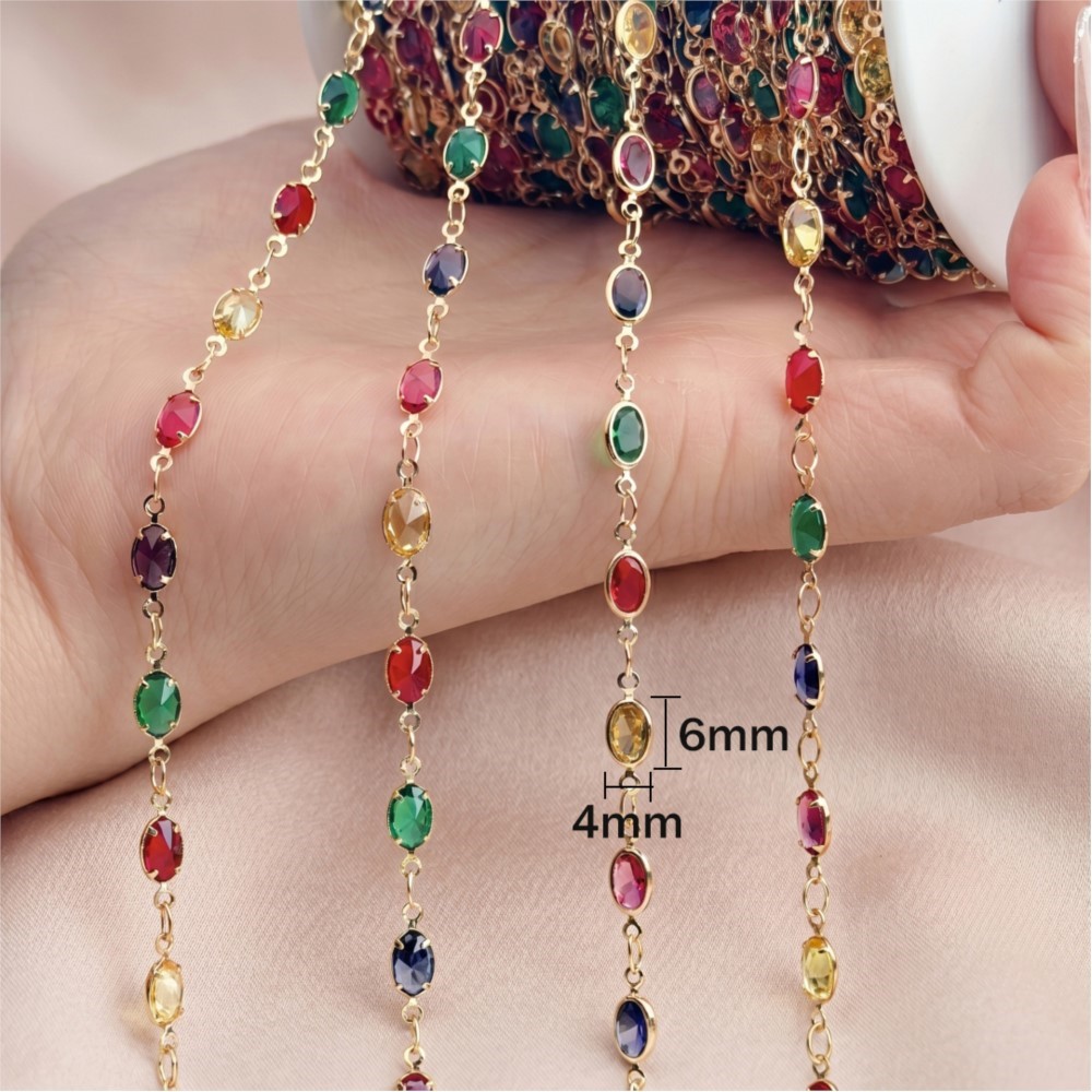 1meter Mix Colored Rectangular - Pearl Trim Chain review and price
