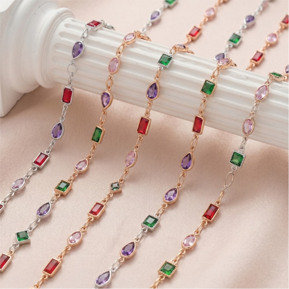 1meter Mix Colored Rectangular - Pearl Trim Chain review and price