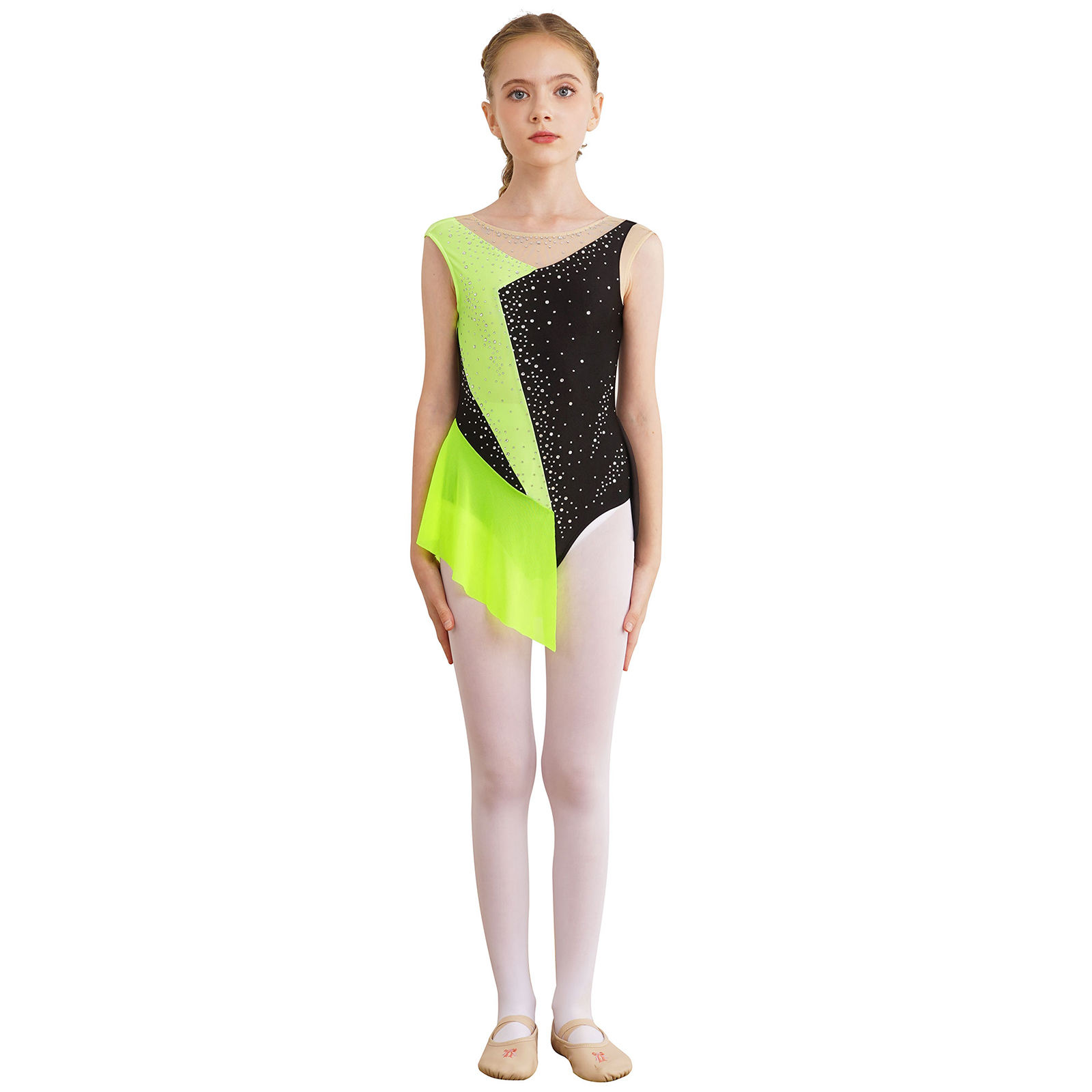 Kids Girls Gymnastics Tops Fig - Rhinestone Banding Trim review and price