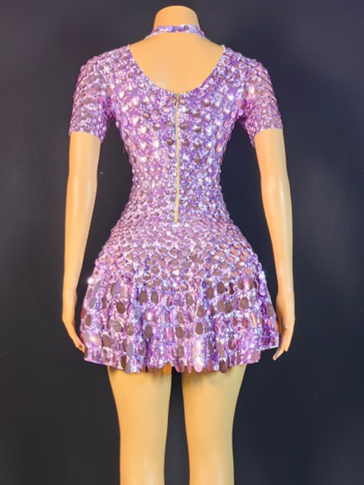 Lovely Sequins Mini Dress Sexy - Rhinestone Banding Trim review and price