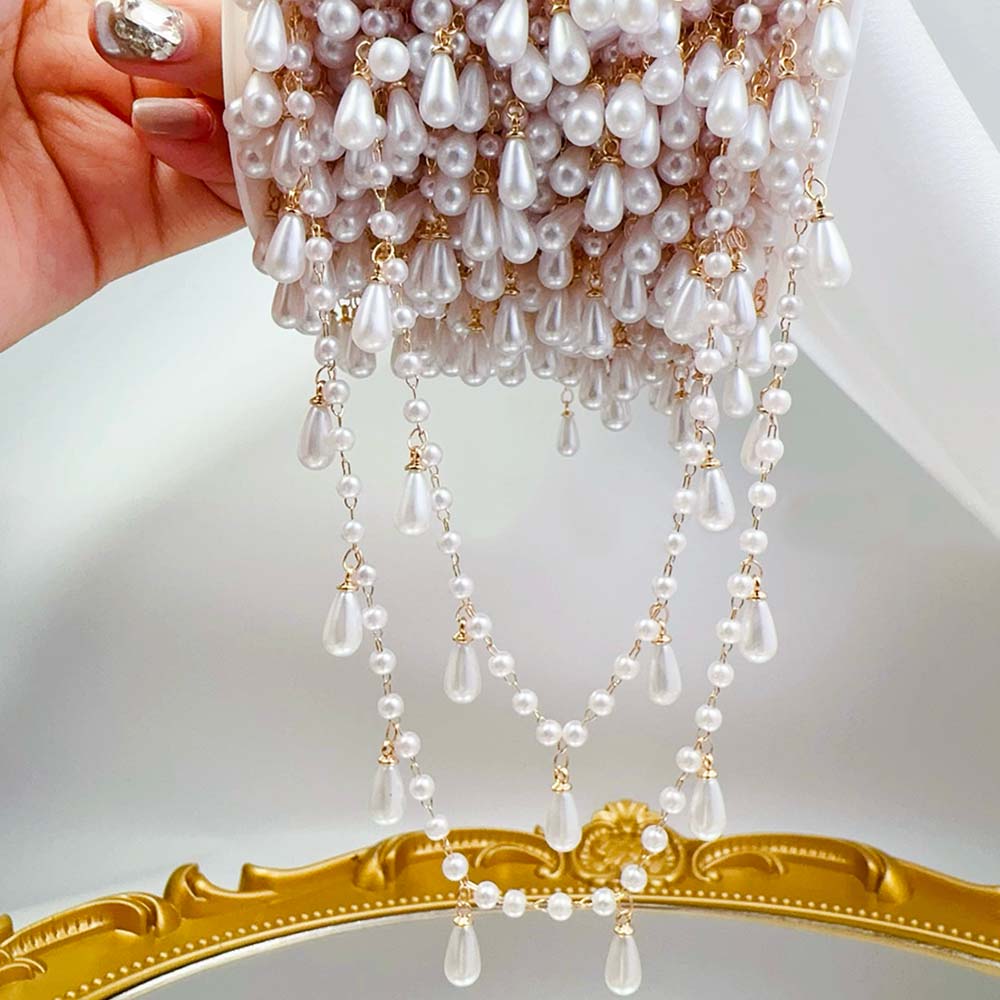 0.5M 1M Imitation Pearl Waterd - Pearl Trim Chain review and price