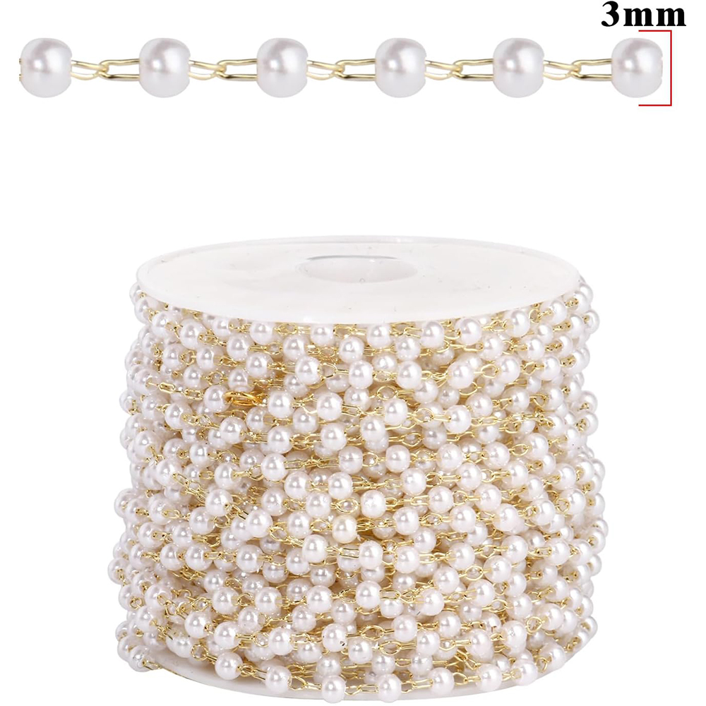 20 Meter 3/4/5/6mm Faux Pearls - Pearl Trim Chain review and price