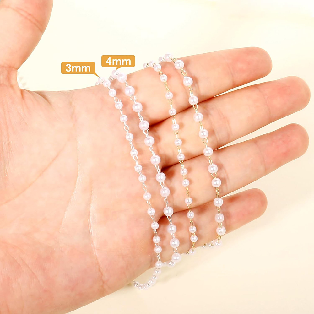 20 Meter 3/4/5/6mm Faux Pearls - Pearl Trim Chain review and price
