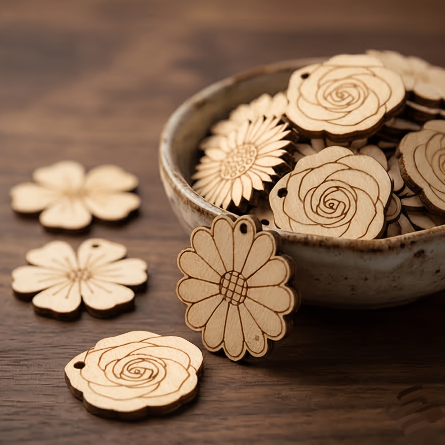 50Pcs/set 35mm Mixed Flower Wo - Easter Craft Embellishment Set review and price