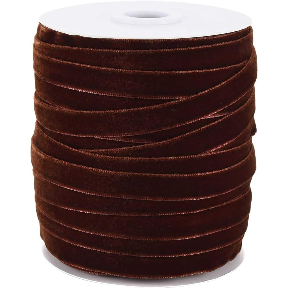 50 Yards 3/8 Inch Coconut Brow - Velvet Ribbon Roll review and price
