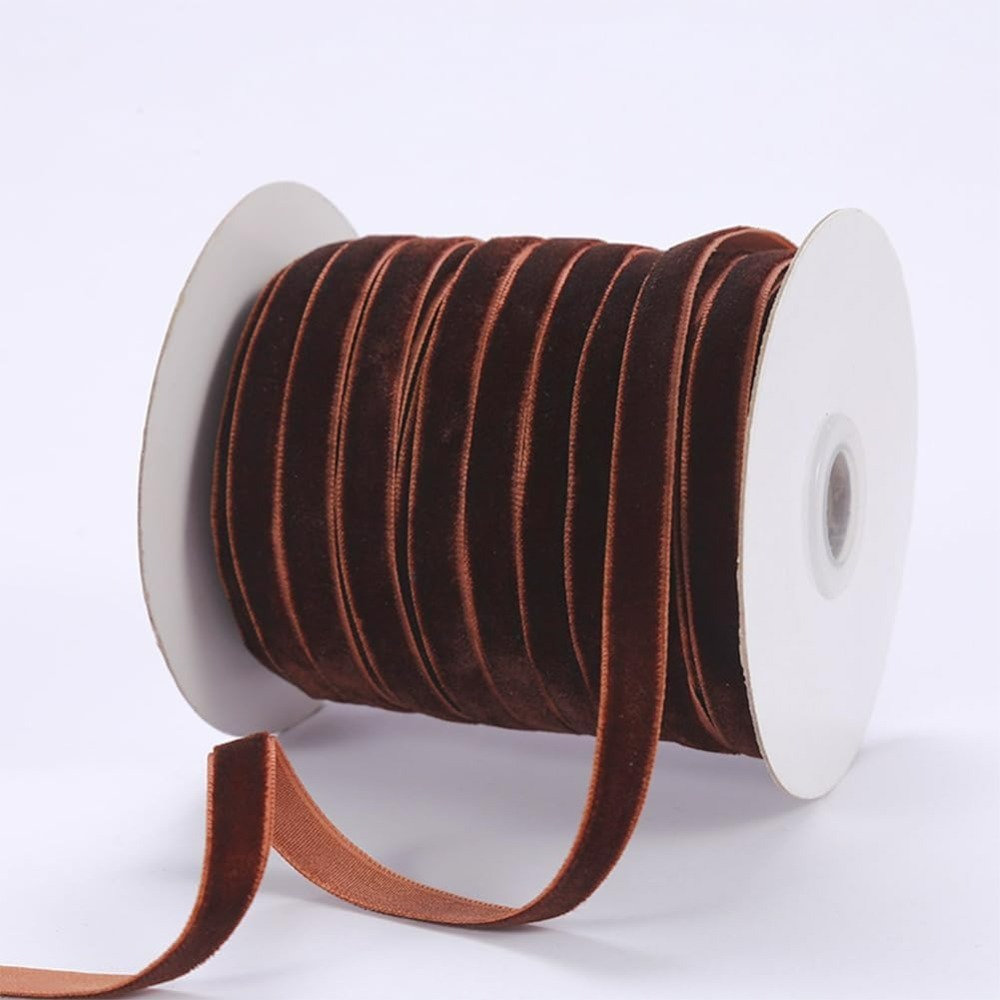 50 Yards 3/8 Inch Coconut Brow - Velvet Ribbon Roll review and price