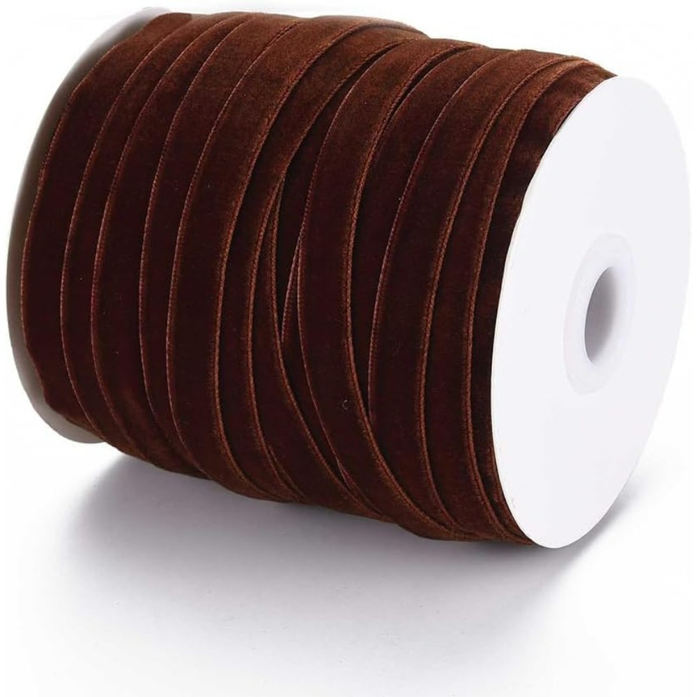 50 Yards 3/8 Inch Coconut Brow - Velvet Ribbon Roll review and price