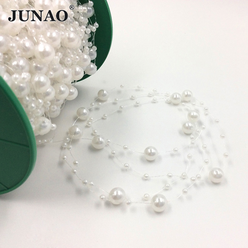 JUNAO 20 Meter 3+8mm White Rou - Pearl Trim Chain review and price