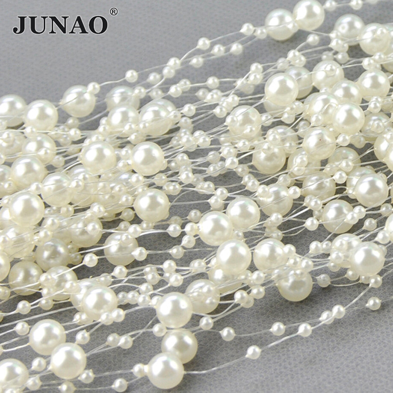 JUNAO 20 Meter 3+8mm White Rou - Pearl Trim Chain review and price