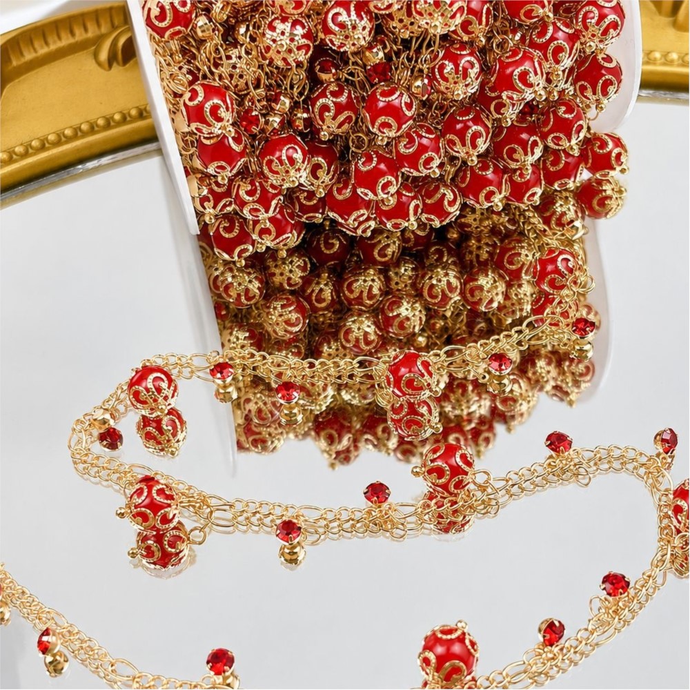 0.5Meter/1Meter Glass Bead Rhi - Pearl Trim Chain review and price