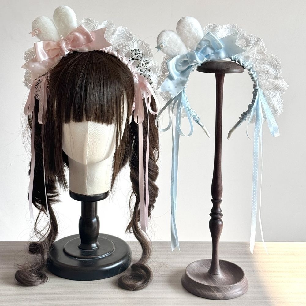 New Polka Dot Bow Bunny Ear He - Lace Ribbon Trim review and price